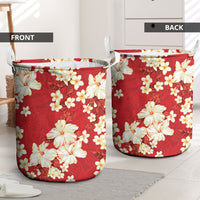 Hawaii Hibiscus Plumeria Red Laundry Basket Polynesian Pattern LT01 - Polynesian Pride