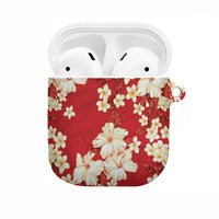 Hawaii Hibiscus Plumeria Red AirPods Case Polynesian Pattern LT01 Red - Polynesian Pride