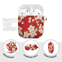 Hawaii Hibiscus Plumeria Red AirPods Case Polynesian Pattern LT01 - Polynesian Pride