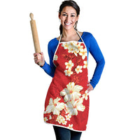 Hawaii Hibiscus Plumeria Red Apron Polynesian Pattern LT01 - Polynesian Pride