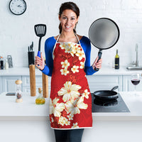 Hawaii Hibiscus Plumeria Red Apron Polynesian Pattern LT01 - Polynesian Pride