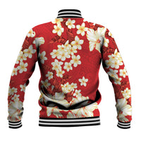 Hawaii Hibiscus Plumeria Red Baseball Jacket Polynesian Pattern LT01 - Polynesian Pride