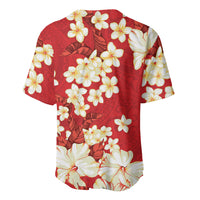 Hawaii Hibiscus Plumeria Red Baseball Jersey Polynesian Pattern LT01 - Polynesian Pride