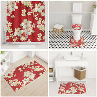 Hawaii Hibiscus Plumeria Red Bathroom Set Polynesian Pattern LT01 - Polynesian Pride