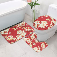 Hawaii Hibiscus Plumeria Red Bathroom Set Polynesian Pattern LT01 - Polynesian Pride