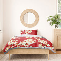 Hawaii Hibiscus Plumeria Red Bedding Set Polynesian Pattern LT01 - Polynesian Pride
