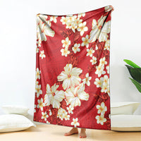 Hawaii Hibiscus Plumeria Red Blanket Polynesian Pattern LT01 - Polynesian Pride