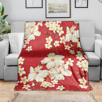Hawaii Hibiscus Plumeria Red Blanket Polynesian Pattern LT01 - Polynesian Pride