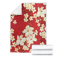 Hawaii Hibiscus Plumeria Red Blanket Polynesian Pattern LT01 - Polynesian Pride