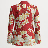 Hawaii Hibiscus Plumeria Red Blazer Polynesian Pattern LT01 - Polynesian Pride