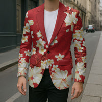 Hawaii Hibiscus Plumeria Red Blazer Polynesian Pattern LT01 - Polynesian Pride