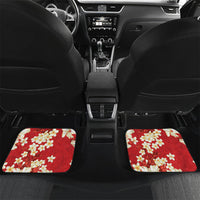 Hawaii Hibiscus Plumeria Red Car Mats Polynesian Pattern LT01 Set 2pcs - Back Red - Polynesian Pride