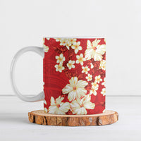 Hawaii Hibiscus Plumeria Red Ceramic Mug Polynesian Pattern LT01 Red - Polynesian Pride