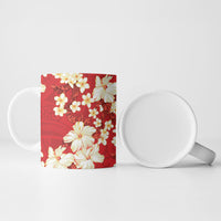 Hawaii Hibiscus Plumeria Red Ceramic Mug Polynesian Pattern LT01 - Polynesian Pride