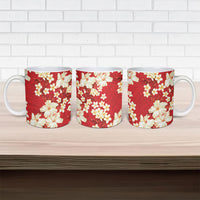 Hawaii Hibiscus Plumeria Red Ceramic Mug Polynesian Pattern LT01 - Polynesian Pride