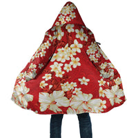 Hawaii Hibiscus Plumeria Red Cloak Polynesian Pattern LT01 Unisex Red - Polynesian Pride