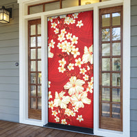 Hawaii Hibiscus Plumeria Red Door Cover Polynesian Pattern LT01 - Polynesian Pride