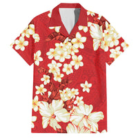 Hawaii Hibiscus Plumeria Red Hawaiian Shirt Polynesian Pattern LT01 Red - Polynesian Pride