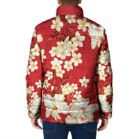 Hawaii Hibiscus Plumeria Red Padded Jacket Polynesian Pattern LT01 - Polynesian Pride