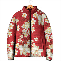 Hawaii Hibiscus Plumeria Red Padded Jacket Polynesian Pattern LT01 - Polynesian Pride