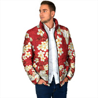 Hawaii Hibiscus Plumeria Red Padded Jacket Polynesian Pattern LT01 - Polynesian Pride