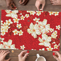 Hawaii Hibiscus Plumeria Red Puzzle Polynesian Pattern LT01 - Polynesian Pride