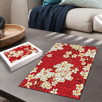 Hawaii Hibiscus Plumeria Red Puzzle Polynesian Pattern LT01 - Polynesian Pride