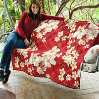 Hawaii Hibiscus Plumeria Red Quilt Polynesian Pattern LT01 - Polynesian Pride