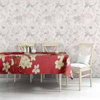 Hawaii Hibiscus Plumeria Red Tablecloth Polynesian Pattern LT01 - Polynesian Pride