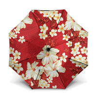 Hawaii Hibiscus Plumeria Red Umbrella Polynesian Pattern LT01 One Size Folded 11.42 inch Opened Diameter 37.4 inch Red - Polynesian Pride