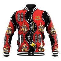 Papua New Guinea 50th Independence Baseball Jacket PNG Batik Pattern - Polynesian Pride