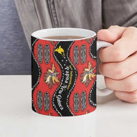 Papua New Guinea 50th Independence Ceramic Mug PNG Batik Pattern - Polynesian Pride