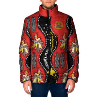 Papua New Guinea 50th Independence Padded Jacket PNG Batik Pattern - Polynesian Pride