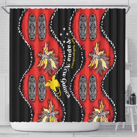 Papua New Guinea 50th Independence Shower Curtain PNG Batik Pattern - Polynesian Pride