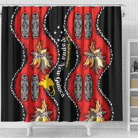Papua New Guinea 50th Independence Shower Curtain PNG Batik Pattern - Polynesian Pride