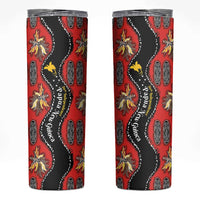 Papua New Guinea 50th Independence Skinny Tumbler PNG Batik Pattern - Polynesian Pride