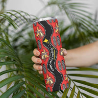 Papua New Guinea 50th Independence Skinny Tumbler PNG Batik Pattern - Polynesian Pride