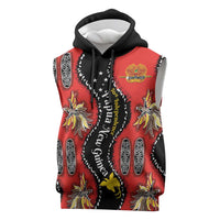 Papua New Guinea 50th Independence Sleeveless Hoodie PNG Batik Pattern - Polynesian Pride
