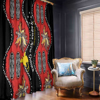 Papua New Guinea 50th Independence Window Curtain PNG Batik Pattern - Polynesian Pride