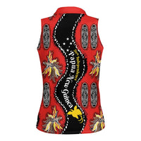Papua New Guinea 50th Independence Women Sleeveless Polo Shirt PNG Batik Pattern - Polynesian Pride