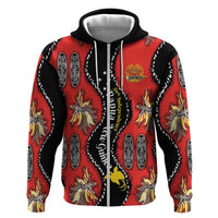 Papua New Guinea 50th Independence Zip Hoodie PNG Batik Pattern - Polynesian Pride