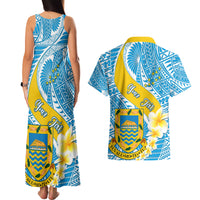 personalised-tuvalu-independence-day-couples-matching-tank-maxi-dress-and-hawaiian-shirt-plumeria-45th-anniversary