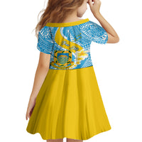 personalised-tuvalu-independence-day-family-matching-off-shoulder-short-dress-and-hawaiian-shirt-plumeria-45th-anniversary