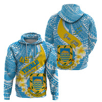 Personalised Tuvalu Independence Day Hoodie Plumeria 45th Anniversary LT01 - Polynesian Pride