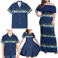 Hawaii Santa Riding Sea Turtle Family Matching Off Shoulder Maxi Dress and Hawaiian Shirt Mele Kalikimaka Polynesian Pattern LT01 - Polynesian Pride