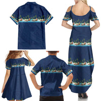 Hawaii Santa Riding Sea Turtle Family Matching Summer Maxi Dress and Hawaiian Shirt Mele Kalikimaka Polynesian Pattern LT01 - Polynesian Pride
