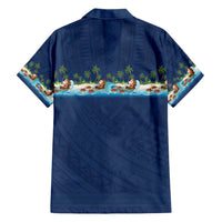 Hawaii Santa Riding Sea Turtle Family Matching Summer Maxi Dress and Hawaiian Shirt Mele Kalikimaka Polynesian Pattern LT01 - Polynesian Pride