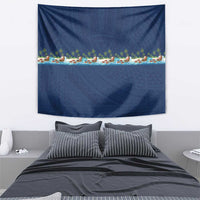 Hawaii Santa Riding Sea Turtle Tapestry Mele Kalikimaka Polynesian Pattern LT01 - Polynesian Pride