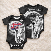 Personalized Hawaii King Kamehameha Baby Onesie Flag Polynesian Pattern