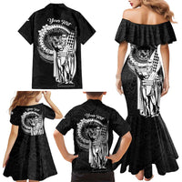 Personalized Hawaii King Kamehameha Family Matching Mermaid Dress and Hawaiian Shirt Flag Polynesian Pattern LT01 - Polynesian Pride